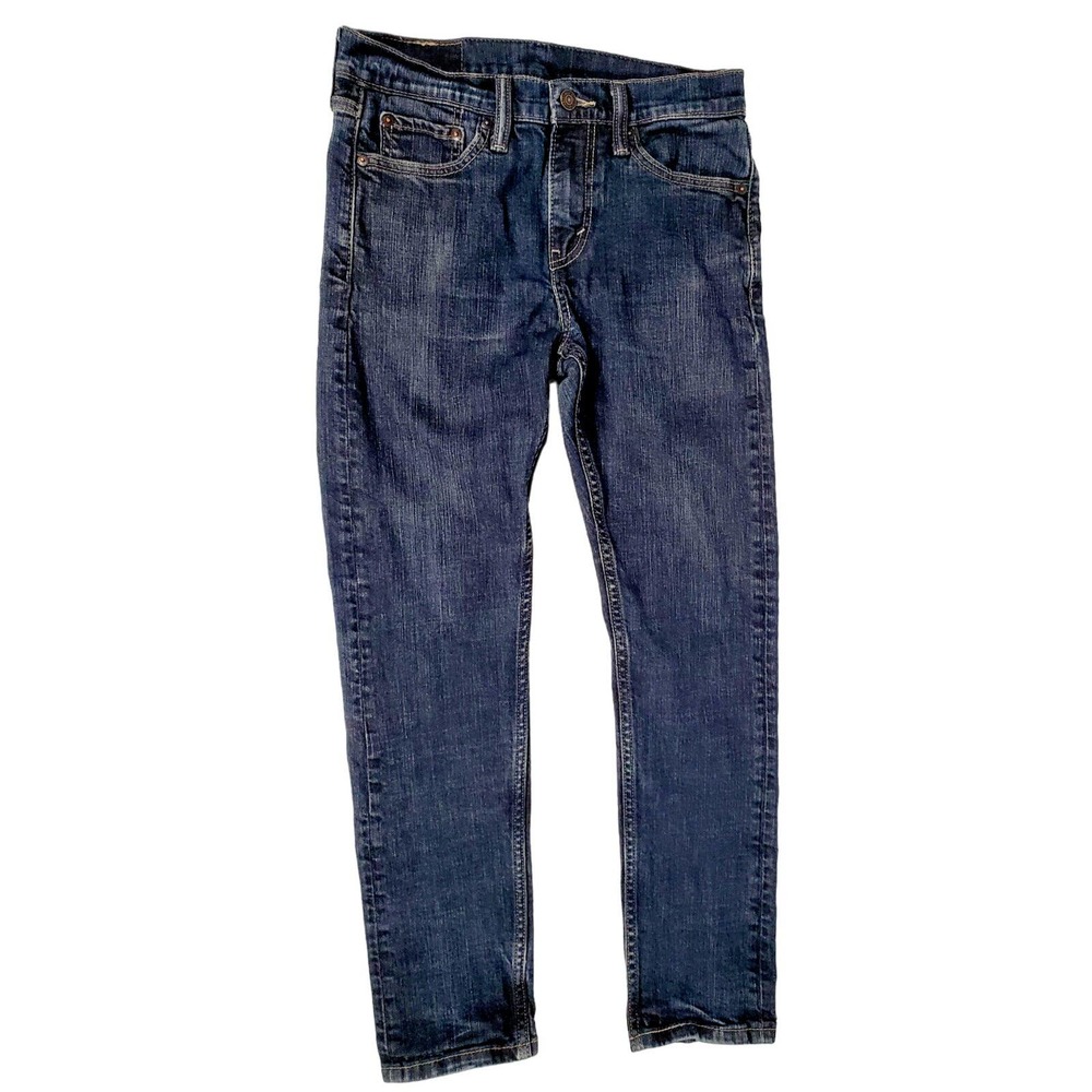 Levi's 510 Mens 28x30 Dark Blue Wash Skinny Fit Button Fly Jeans EUC